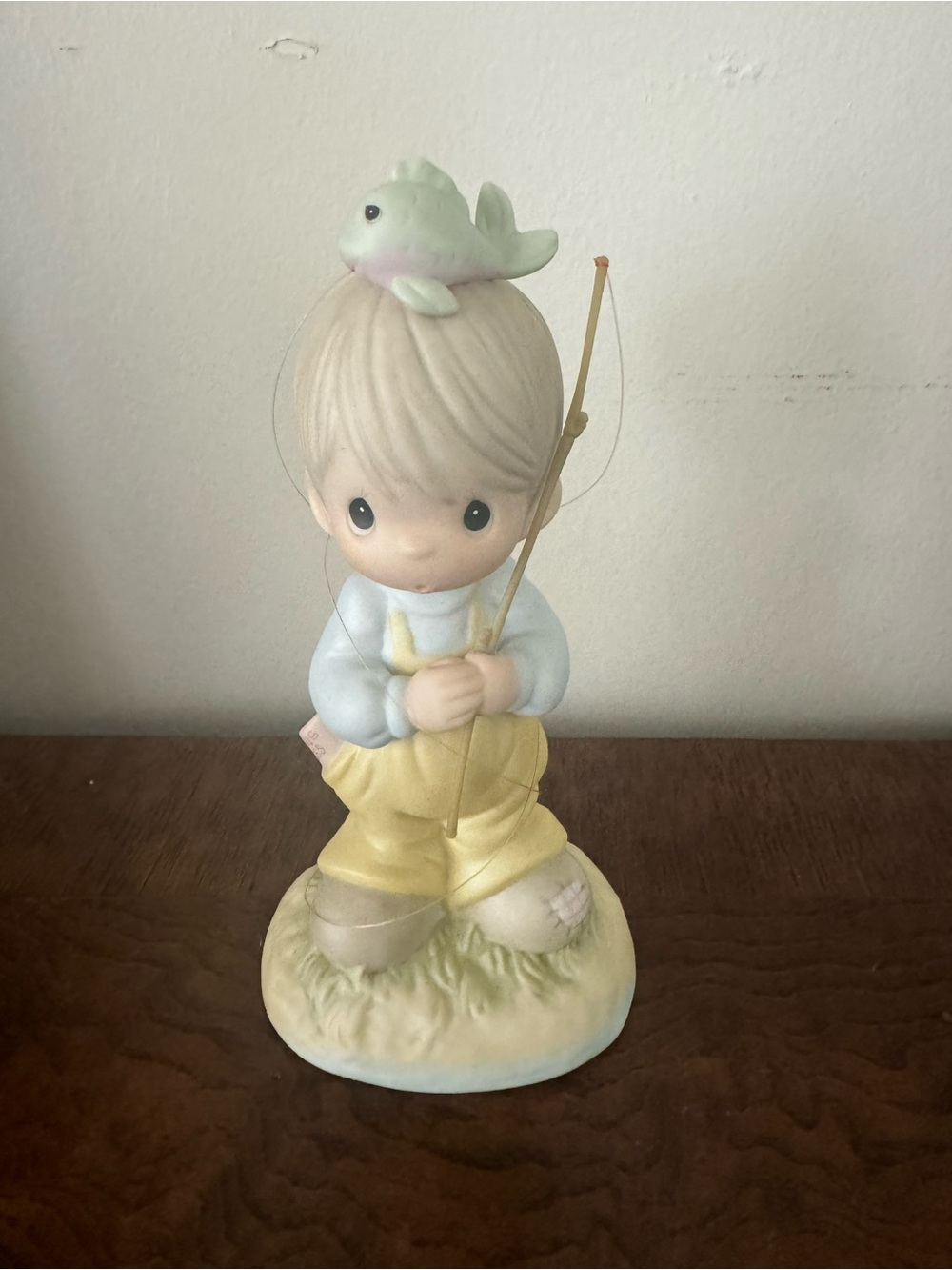 Precious Moments Figurine. Fishing. Caught up in sweet thoughts of you.
